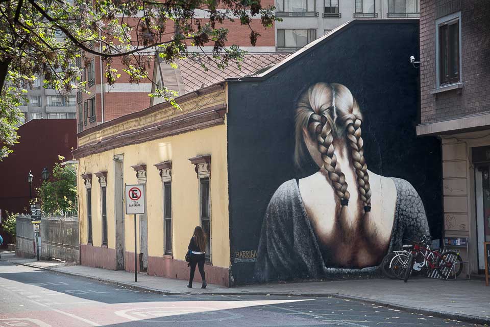 street art in the neighborhood of Bellavista in the city of Santiago